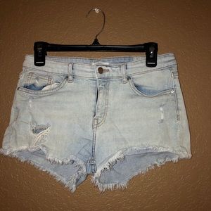 light wash jean shorts
